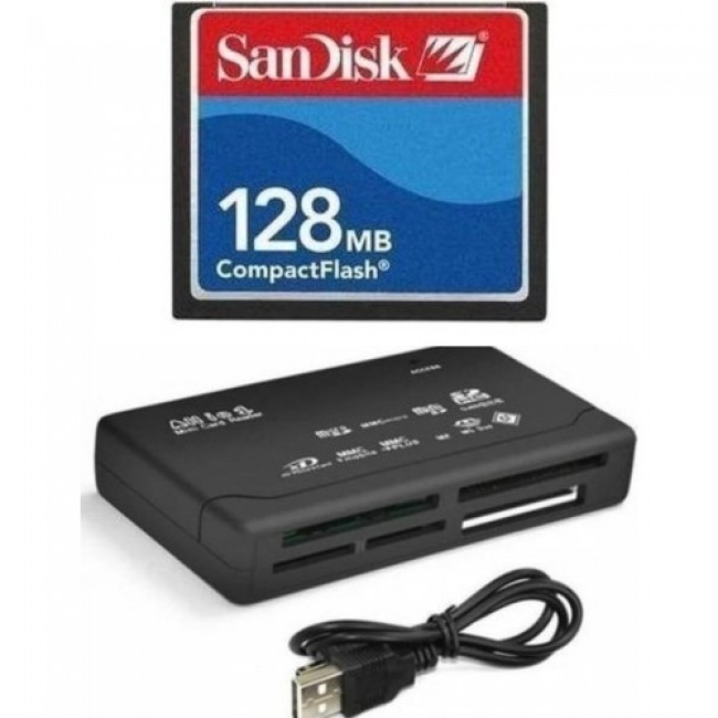 128 Mb Sandisk Compact Flash Hafıza Kartı - USB 2.0 Cf Kart Okuyucu 128 Mb Sandisk Compact Flash Hafıza Kartı - USB 2.0 Cf Kart Okuyucu