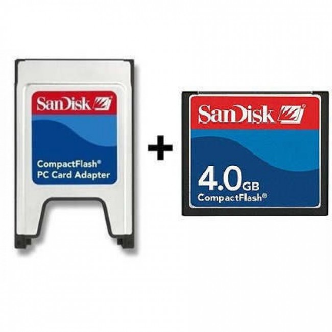Sandisk 4 Gb Compact Flash Kart + Pcmcıa Adaptör Sandisk 4 Gb Compact Flash Kart + Pcmcıa Adaptör