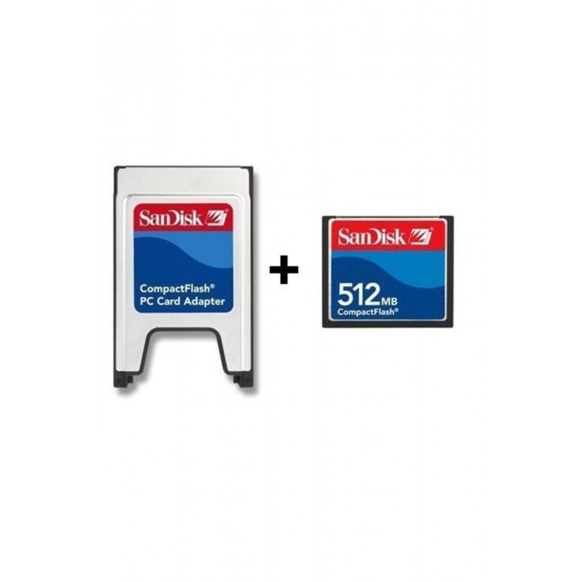 Sandisk Pcmcıa-Cf Compact Flash Adaptör + 512 Mb Compact Flash Kart