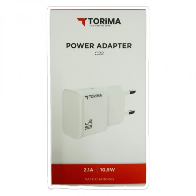 Torima 10.5W 2.1A Usb Şarj Başlığı Adaptörü Torima 10.5W 2.1A Usb Şarj Başlığı Adaptörü