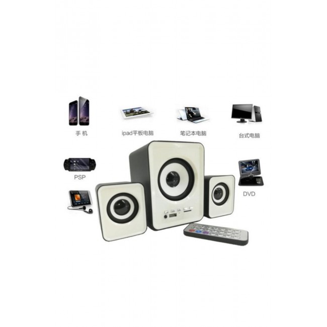 Torima D23 Beyaz Bluetooth Hoparlör - 3.5mm Kablolu Bilgisayar Hoparlörü Torima D23 Beyaz Bluetooth Hoparlör - 3.5mm Kablolu Bilgisayar Hoparlörü