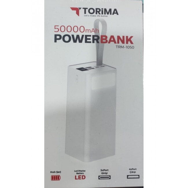 Torima Trm-1050 50000 Mah Dijital Göstegeli Fenerli Powerbank