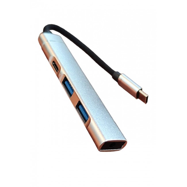 Type C 4 İn 1 Hub PD-2xUsb 3.0-3.5 mm ses girişi