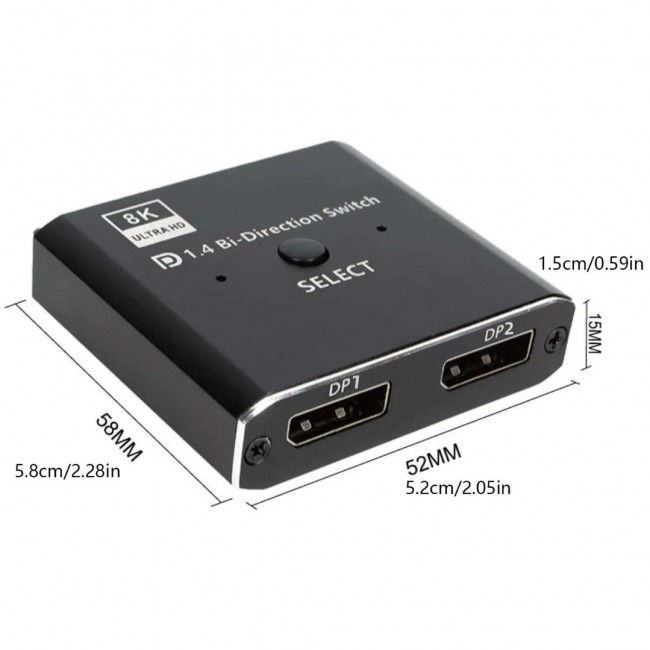8K DisplayPort Switch | Çift Yönlü Geçiş, Uzaktan Kumanda ile 8K@30Hz - 4K@120Hz Destekli 8K DisplayPort Switch | Çift Yönlü Geçiş, Uzaktan Kumanda ile 8K@30Hz - 4K@120Hz Destekli