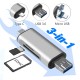 USB 2.0 3 in 1 Kart Okuyucu ve USB Çoklayıcı – Type-C, Micro USB, SD/TF Kart Desteği Zr825 USB 2.0 3 in 1 Kart Okuyucu ve USB Çoklayıcı – Type-C, Micro USB, SD/TF Kart Desteği Zr825
