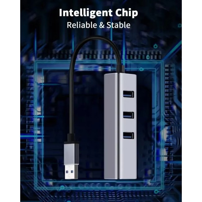 Usb 3.0 Gigabit Ethernet Adaptör + 3 Port USB 3.0 Hub – 4 in 1 Çoklayıcı