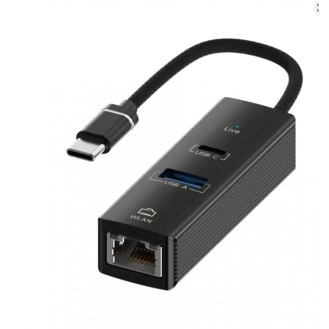 USB-C Ethernet Çevirici | USB 3.0 + Type-C Dişi | 100 Mbps LAN USB-C Ethernet Çevirici | USB 3.0 + Type-C Dişi | 100 Mbps LAN